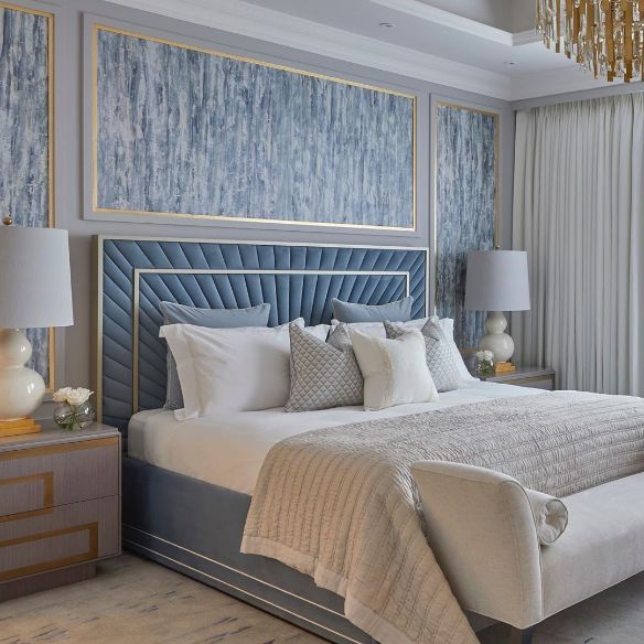 Mesmerize with Luxo Nation Pearl Sky Blue Upholstered Delight